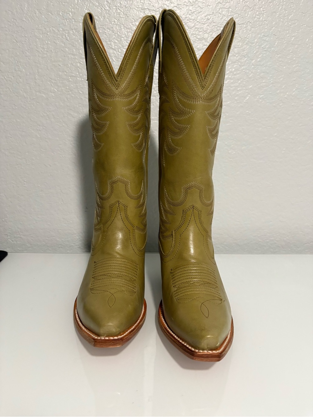Tecovas Annie Light Sage Leather Cowboy Boots - size 6 - Picture 6 of 10